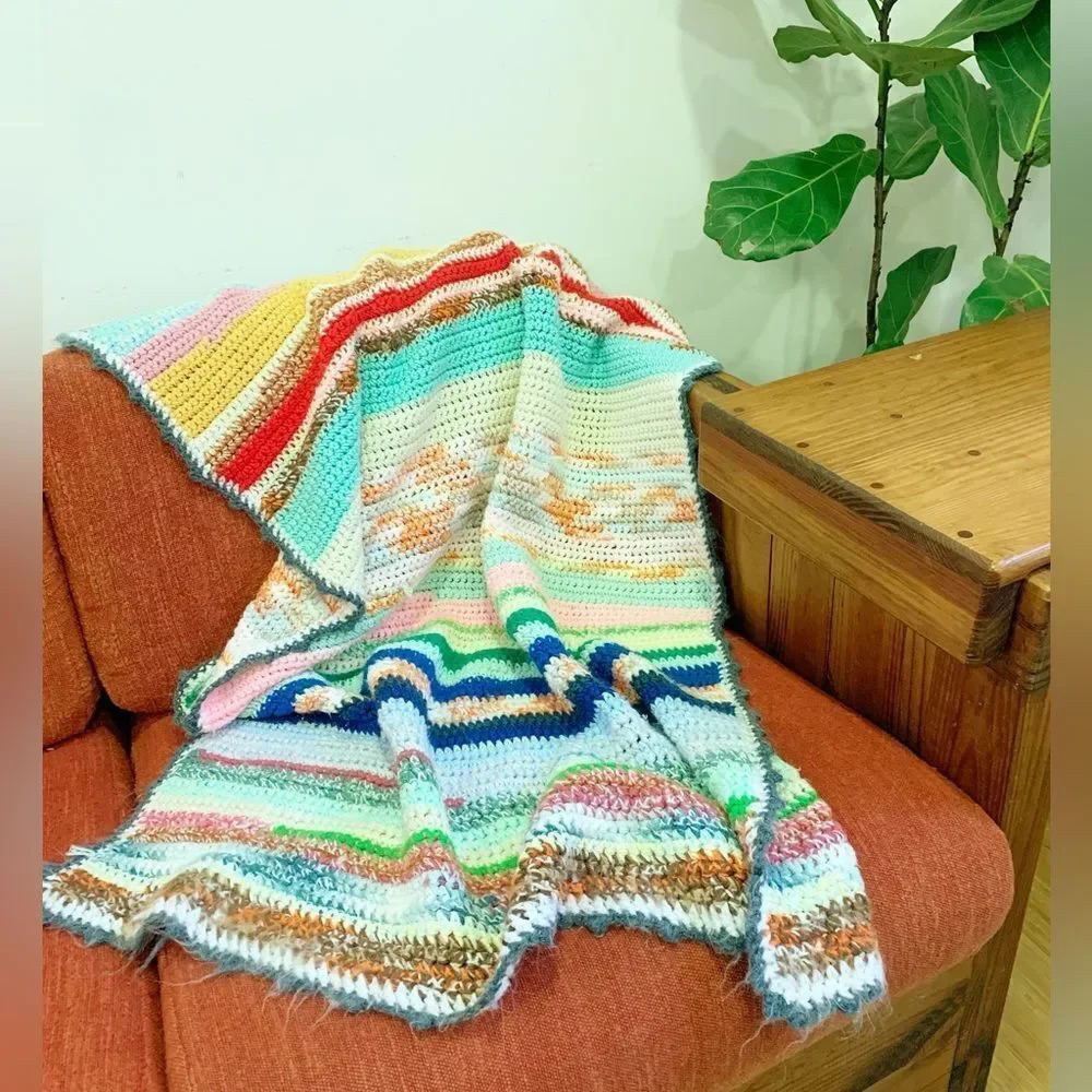 Vintage Crochet Throw Blanket